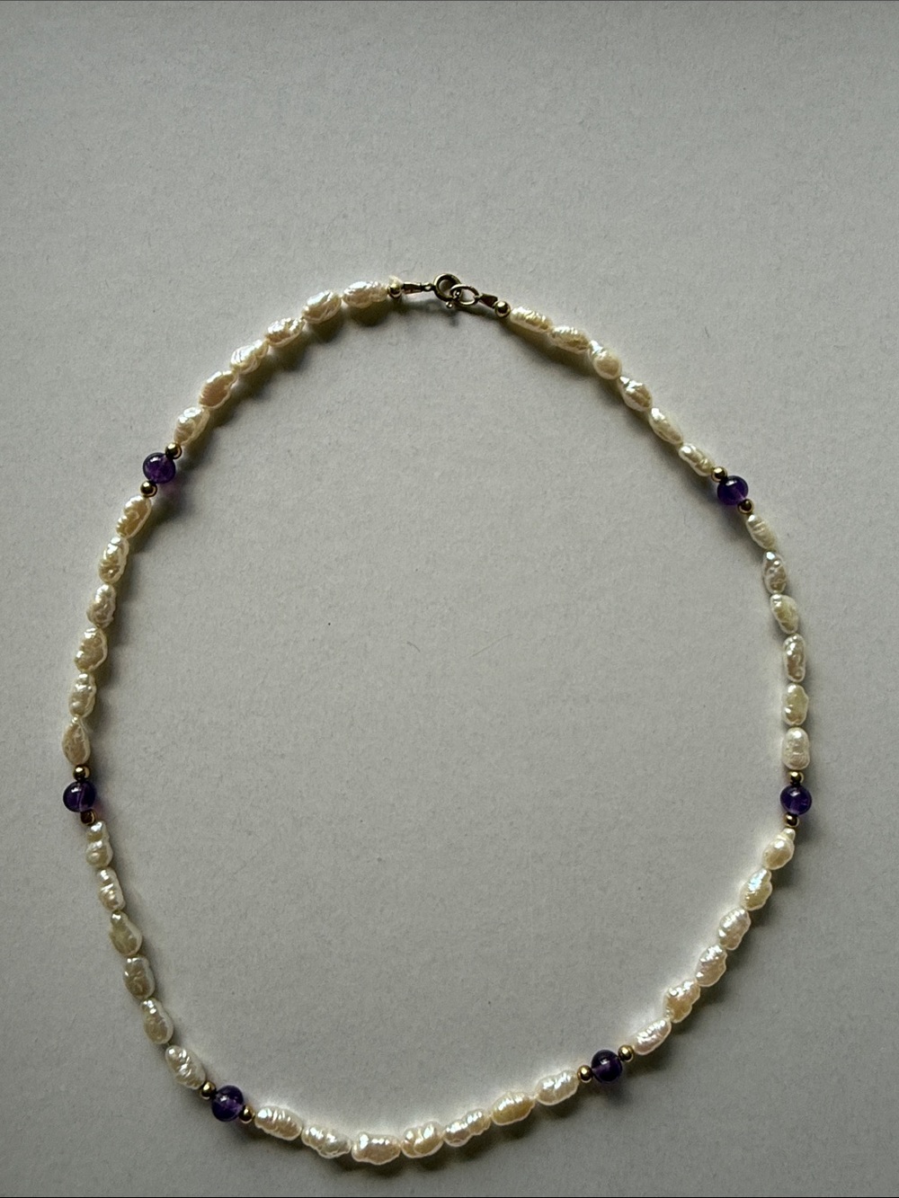 BOGO Vintage freshwater pearl and amethyst gemstone necklace